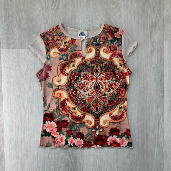 Vintage Tops - y2k floral boho fairy top by b’time